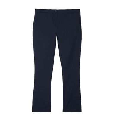 Pack of two girls' navy bootcut school trousers